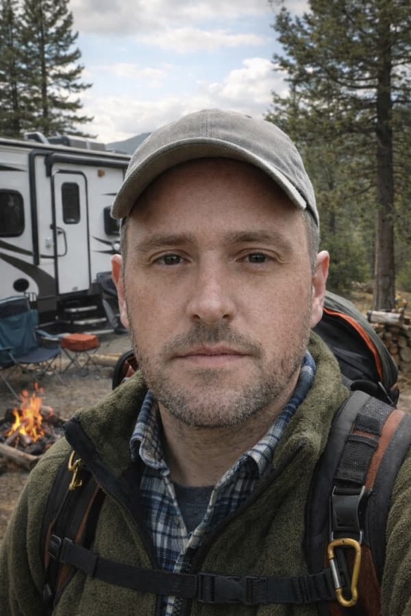 Lane Mercer at an RV campsite
